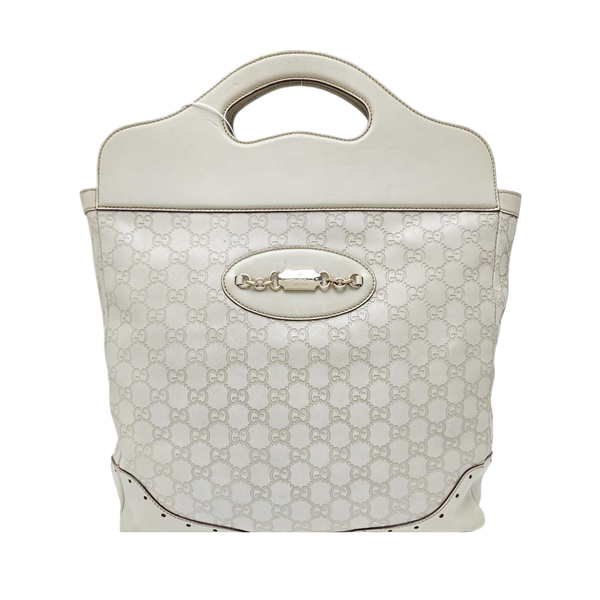 Monogram Calfskin Top Handle Bag White