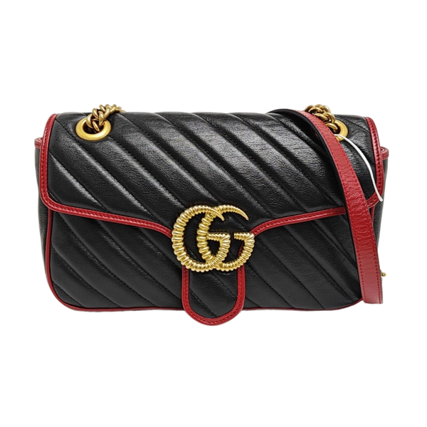 GG Marmont Medium Quilted Calfskin Black