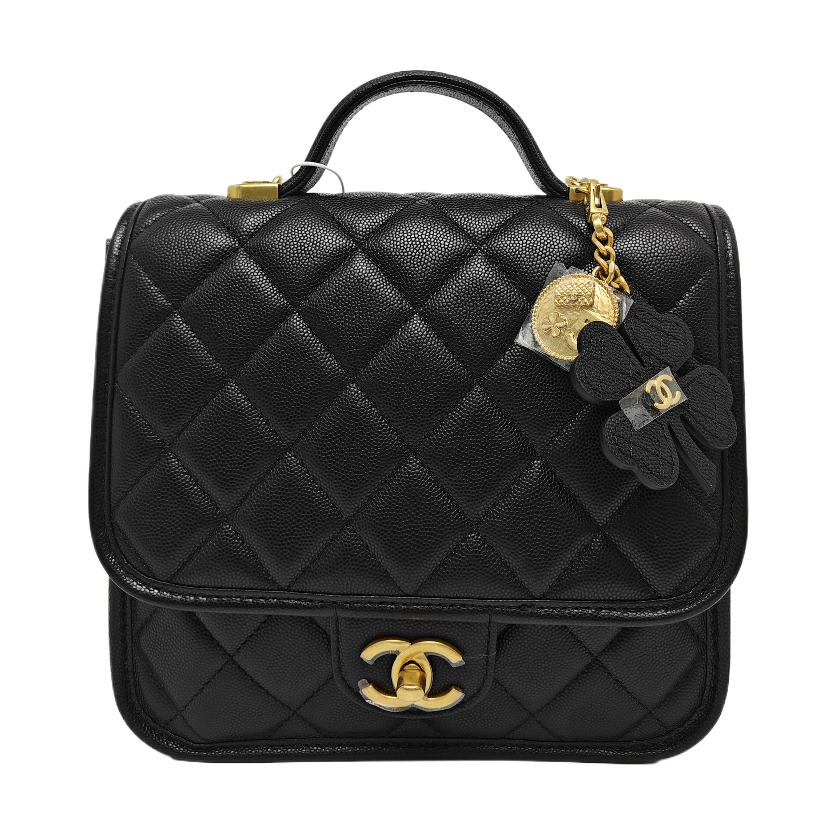 Quilted Grained Calfskin Black