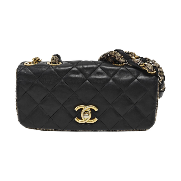 Quilted Calfskin Shoulder Bag Black