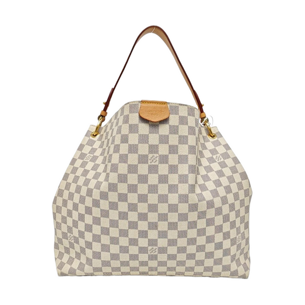 GRACEFUL PM Damier Azur Coated Canvas White