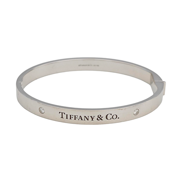 Tiffany & Co. 18k White Gold Silver Bangle