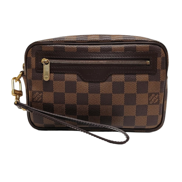 MACAO Damier Ebene Coated Canvas Brown