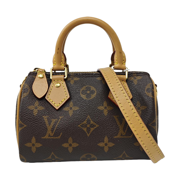 SPEEDY Nano Monogram Coated Canvas Brown