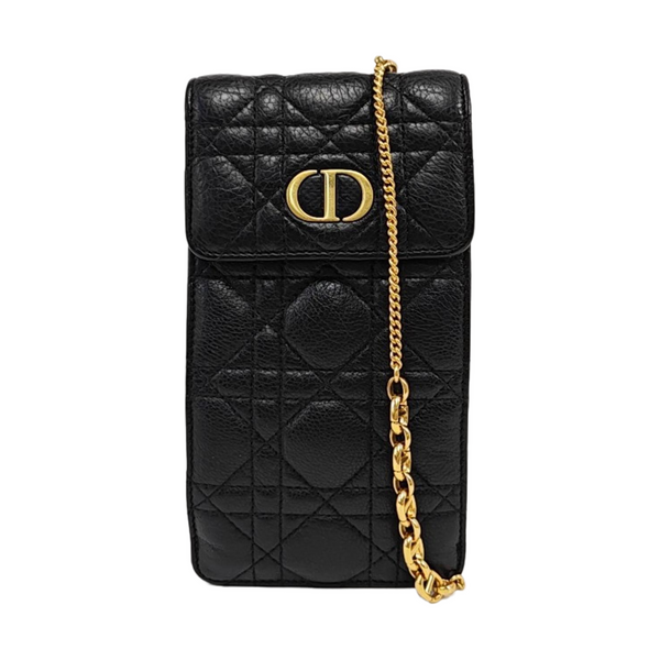 Authenticated pre-owned  Dior Caro Quilted Calfskin Black - Shoulder Bag at Looply