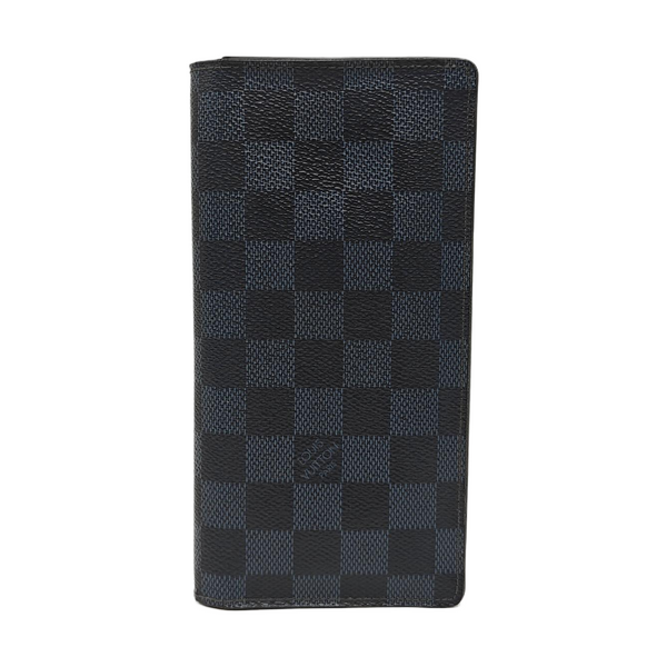 BRAZZA Damier Coated Canvas Blue Wallet