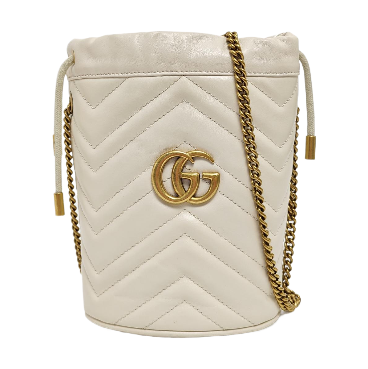 GG Marmont Mini Quilted Calfskin White