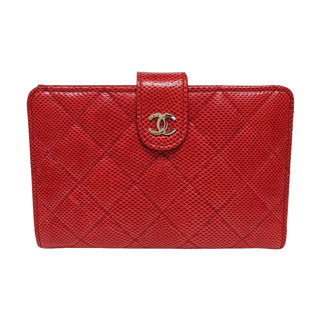 Quilted Python Wallet Red