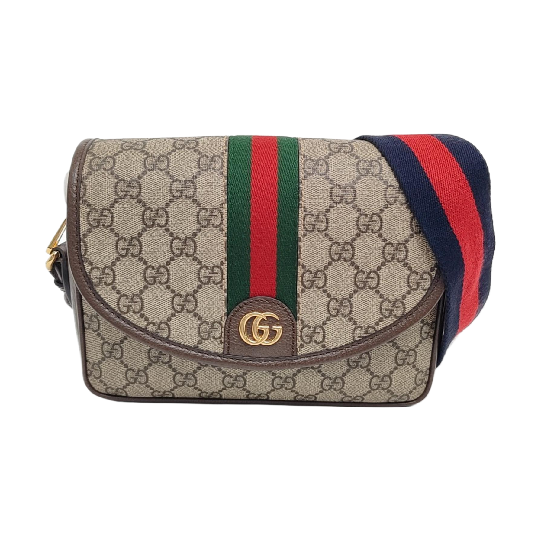 Ophidia Small Monogram Coated Canvas Beige