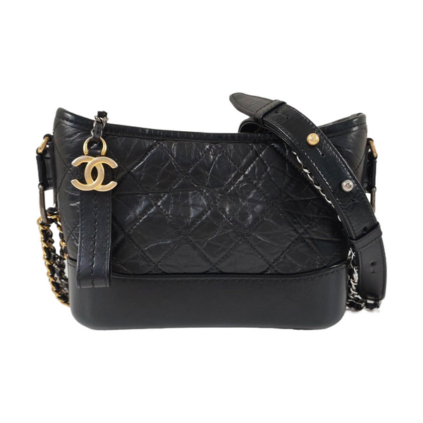 GABRIELLE Small Quilted Calfskin Black
