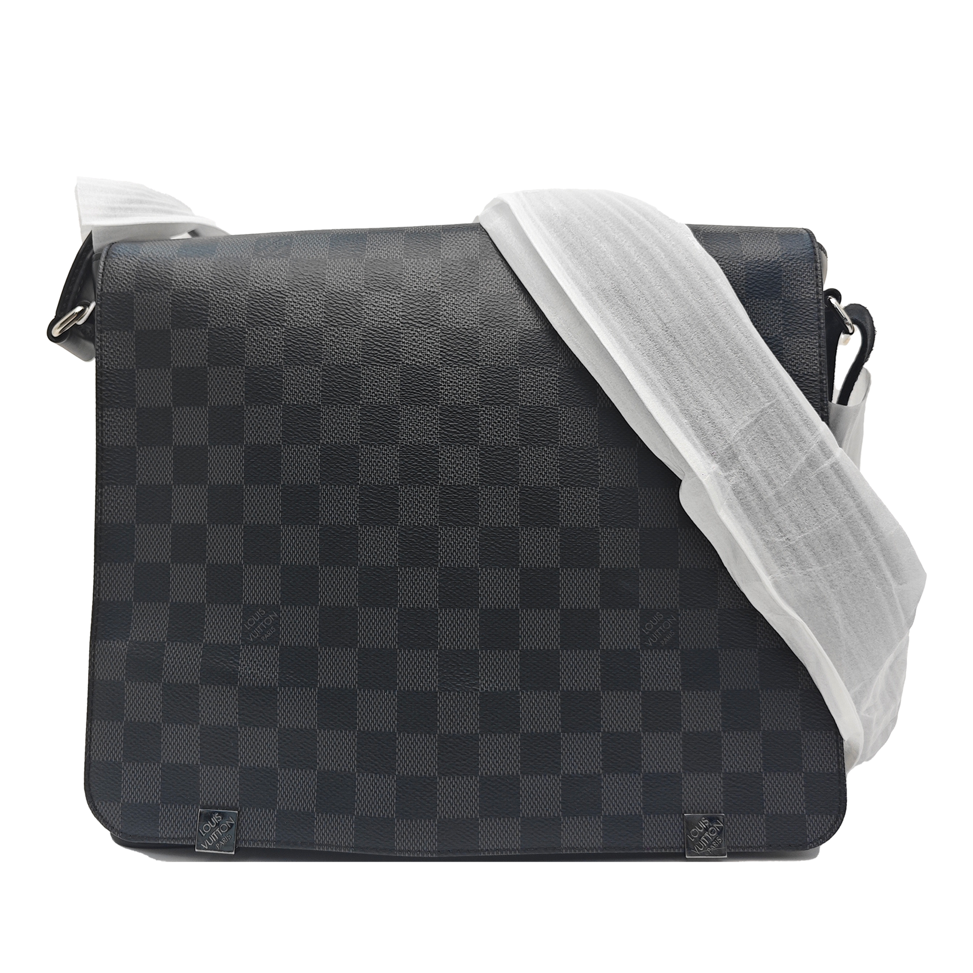 DISTRICT MM Damier Graphite Coated Canvas Gray