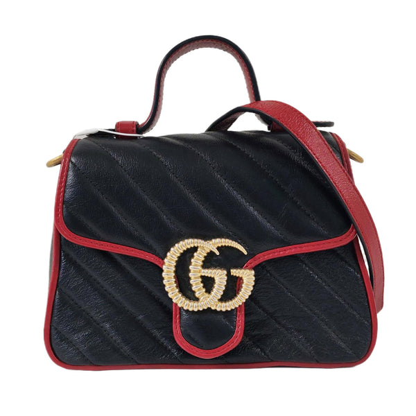 GG Marmont Mini Quilted Calfskin Black
