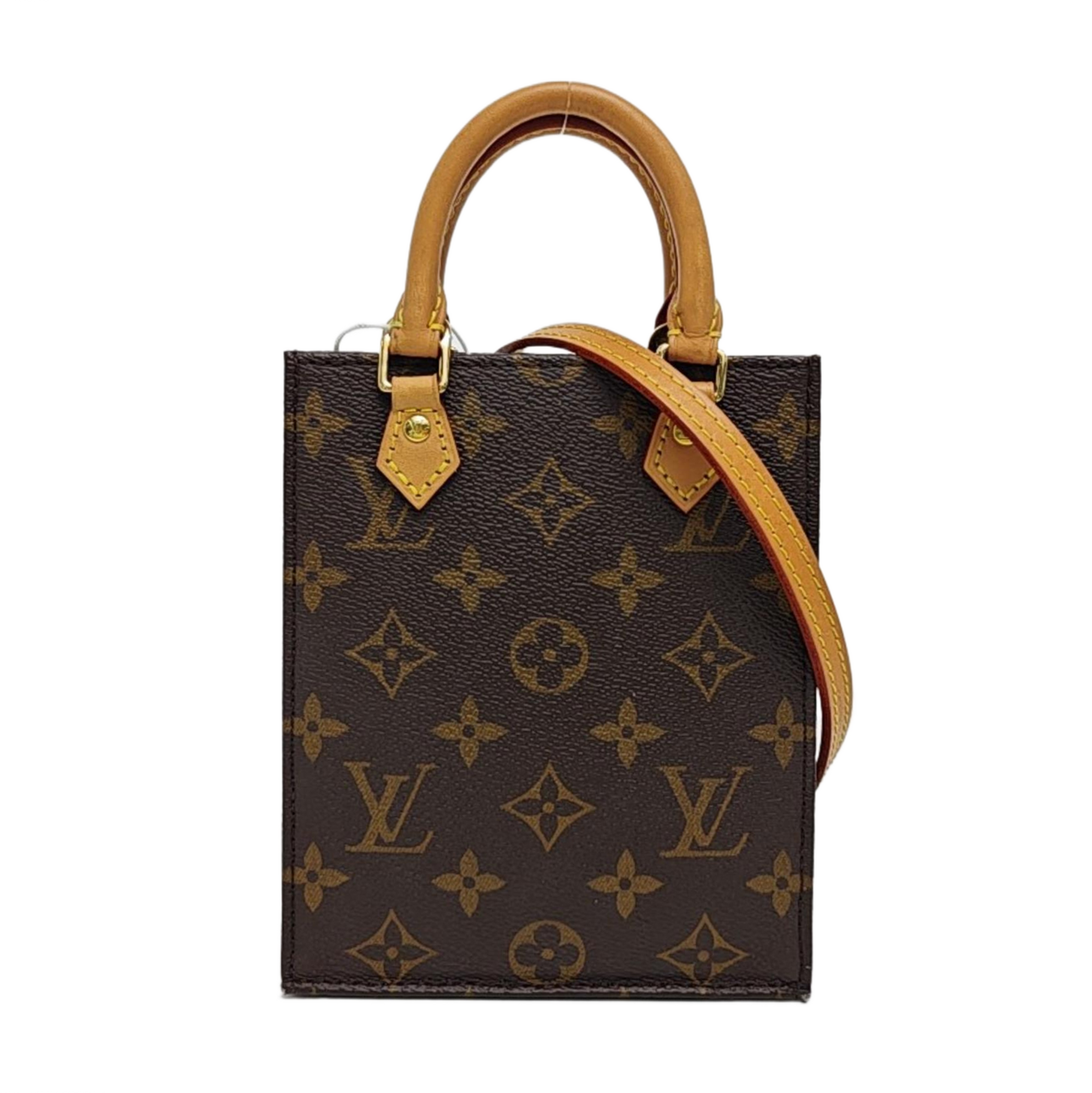 SAC PLAT Mini Monogram Coated Canvas Brown