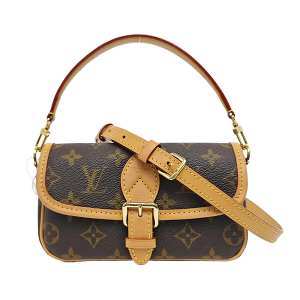 DIANE Nano Monogram Coated Canvas Brown
