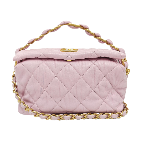 Quilted Lambskin Shoulder Bag Pink