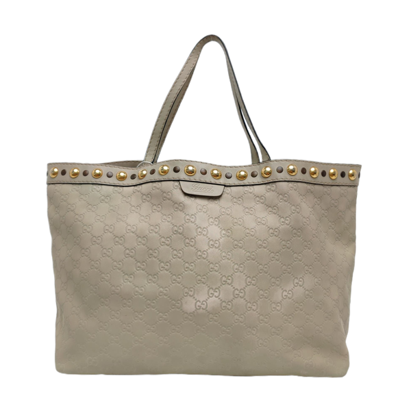 Monogram Calfskin Tote Bag Beige