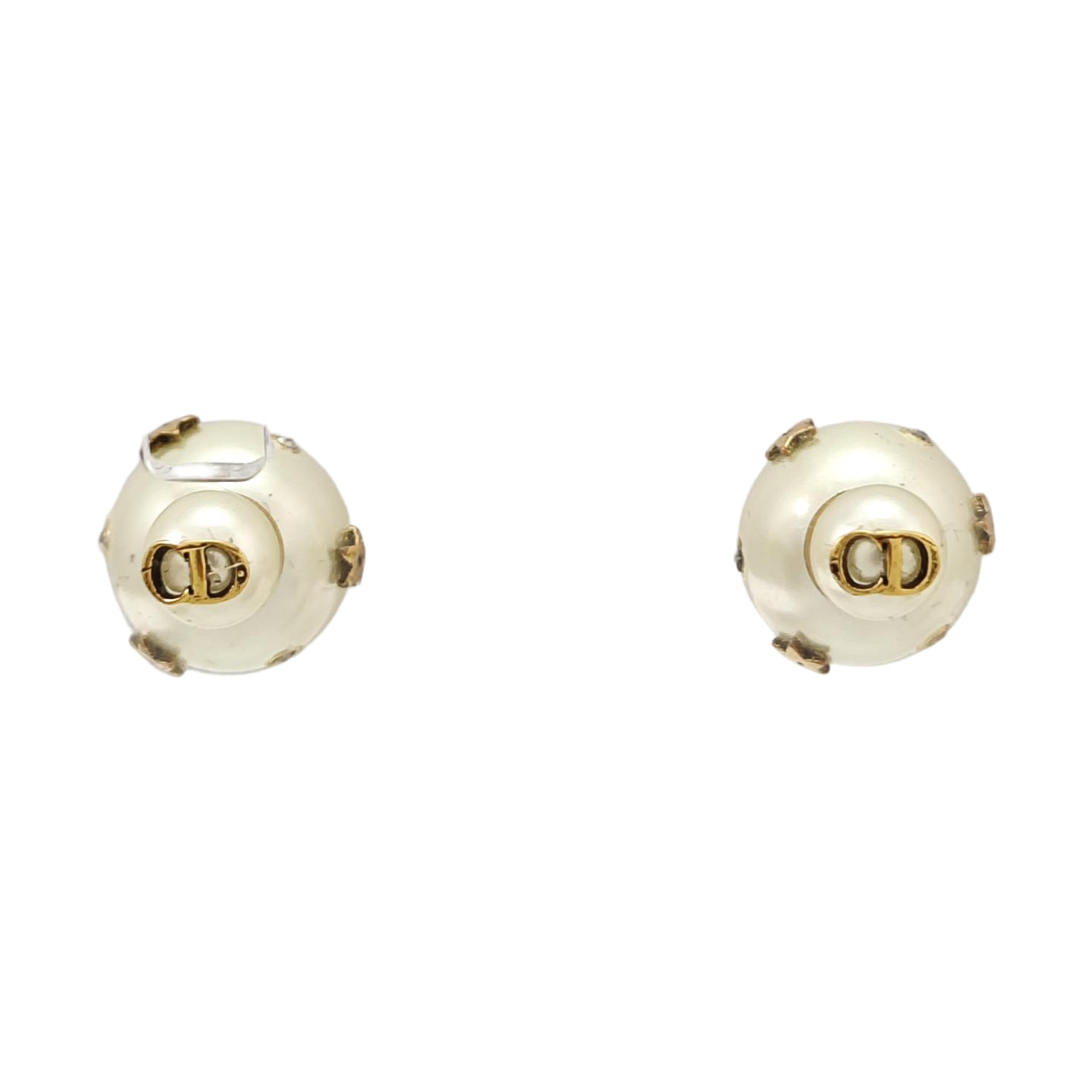 Dior Tribales Metal White Stud Earrings