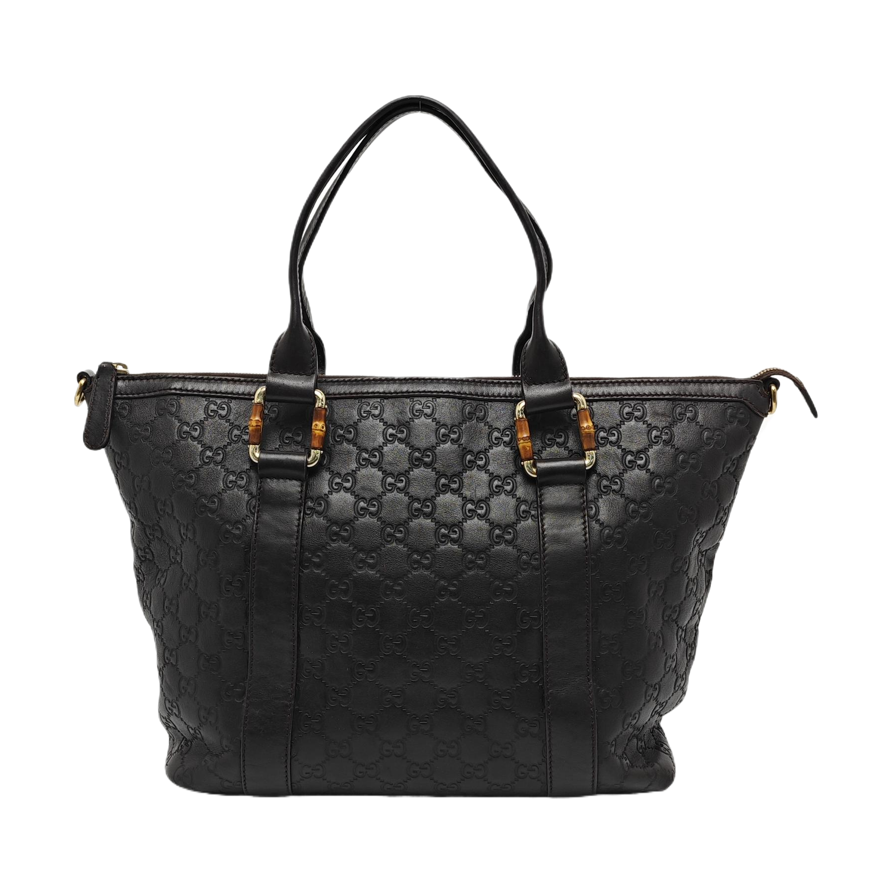 Monogram Calfskin Top Handle Bag Brown