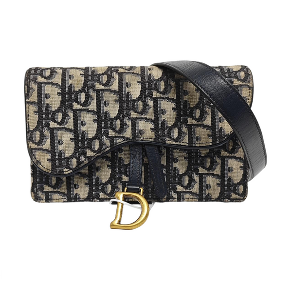 Saddle Mini Oblique Canvas Blue