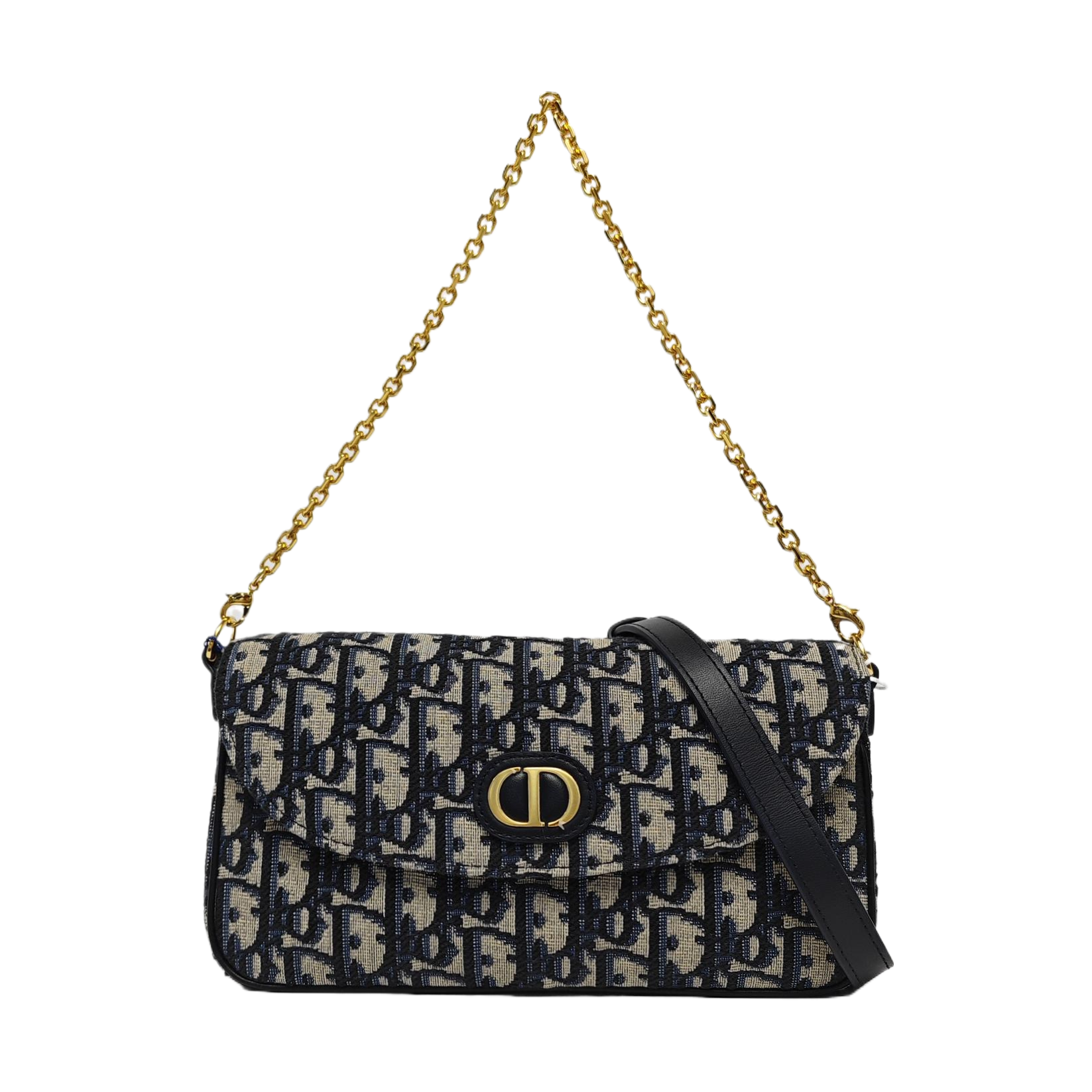 30 Montaigne Mini Oblique Canvas Blue