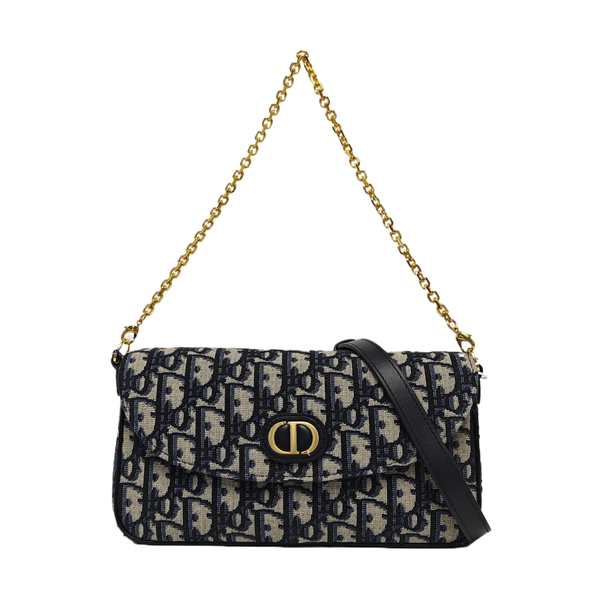 30 Montaigne Mini Oblique Canvas Blue