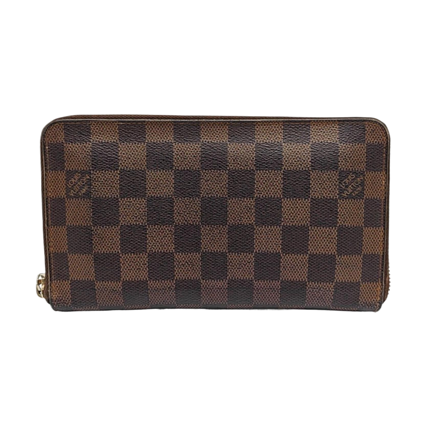 ZIPPY Damier Ebene Coated Canvas Brown Wallet