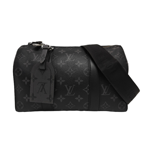 KEEPALL Monogram Coated Canvas Black