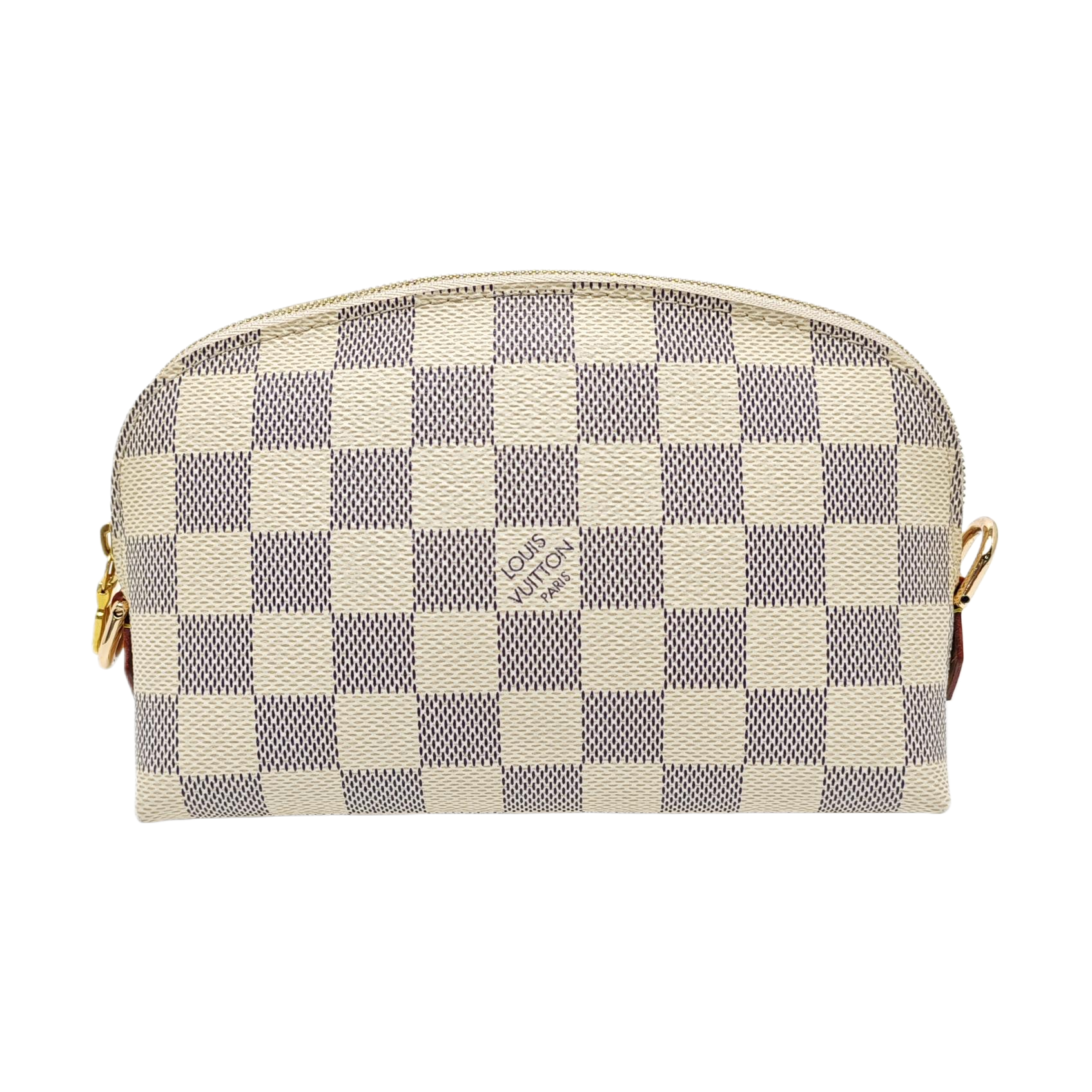 COSMETIC PM Damier Azur Coated Canvas White