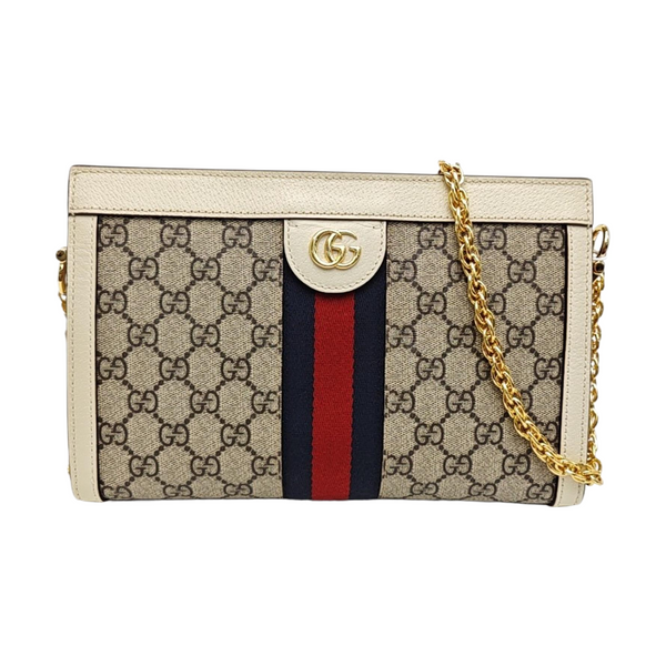 Ophidia Small Monogram Coated Canvas Beige