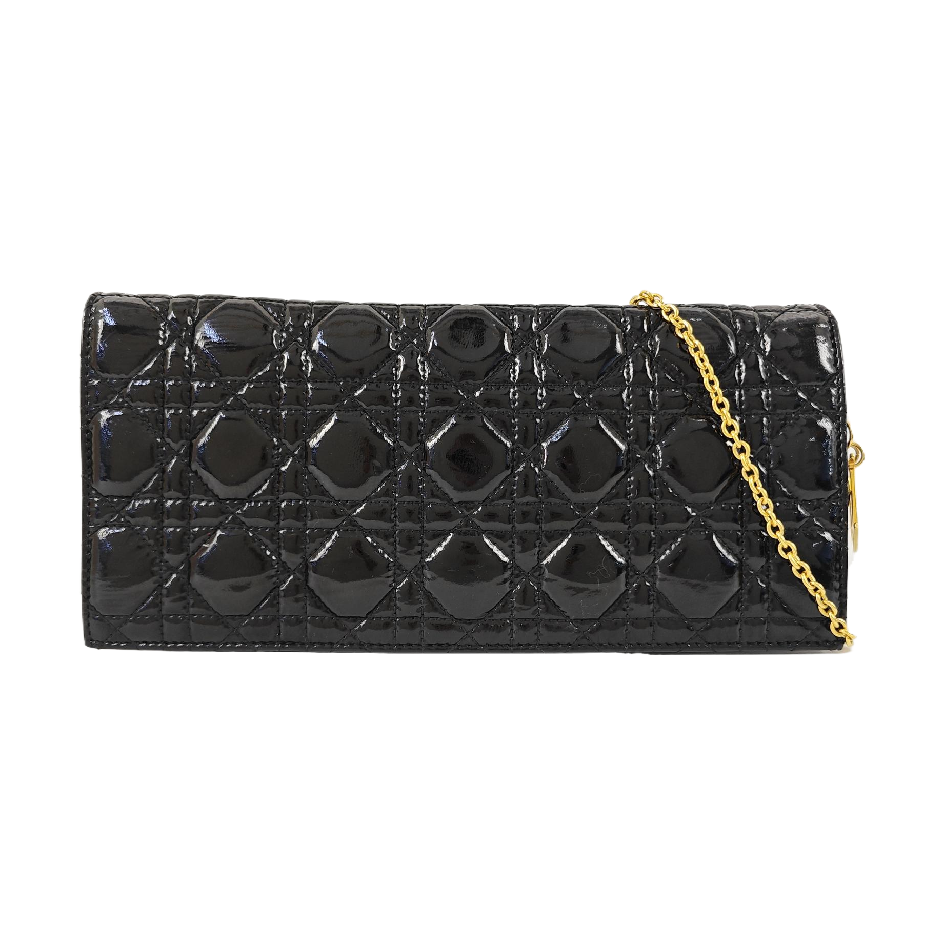 Lady Dior Medium Cannage Patent Leather Black