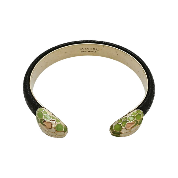 Pulsera Serpentine de cuero negro