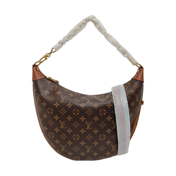 LOOP HOBO Monogram Coated Canvas Brown