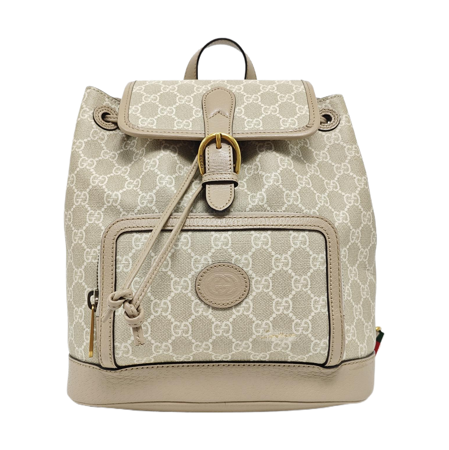 Monogram Coated Canvas Backpack Beige