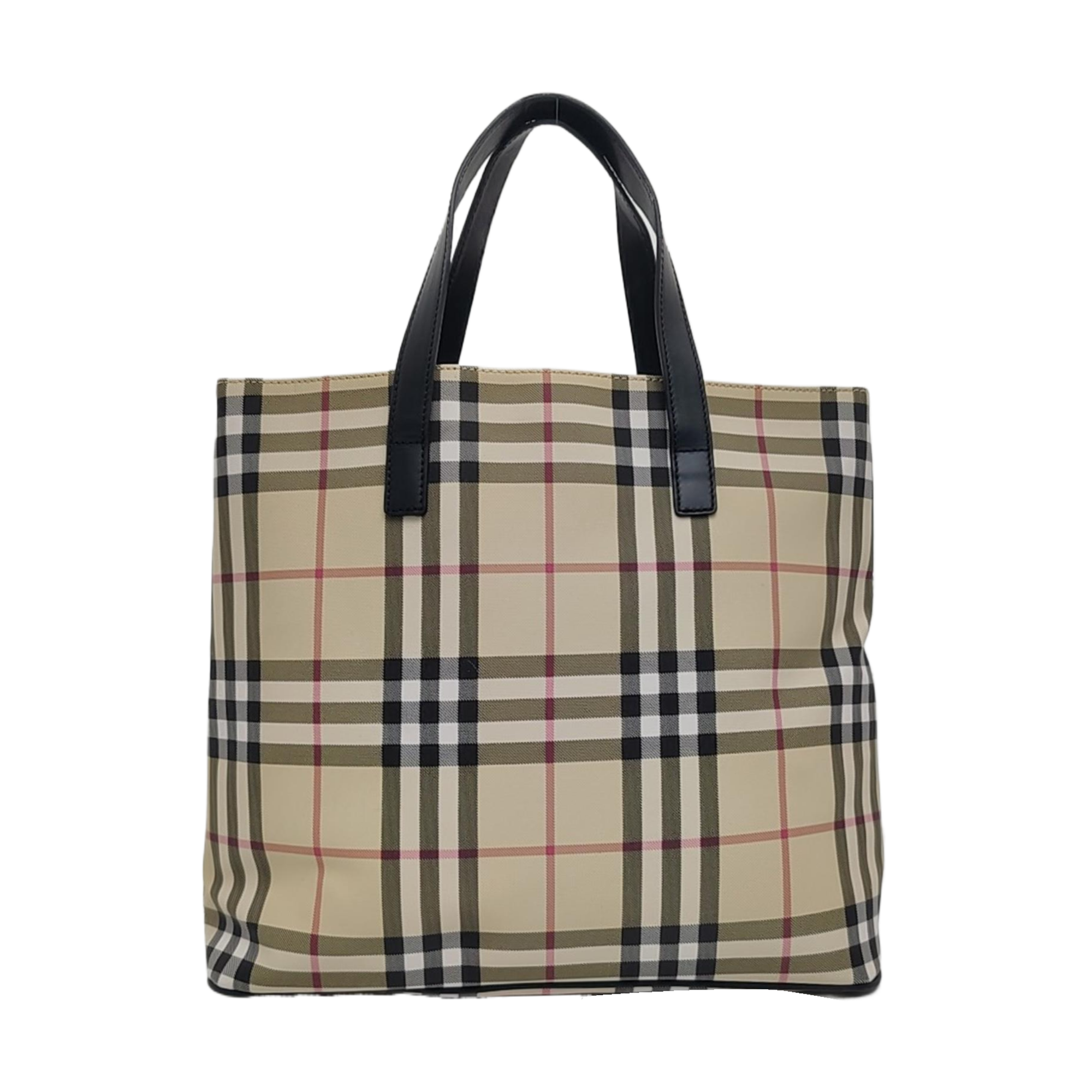 Coated Canvas Top Handle Bag Beige