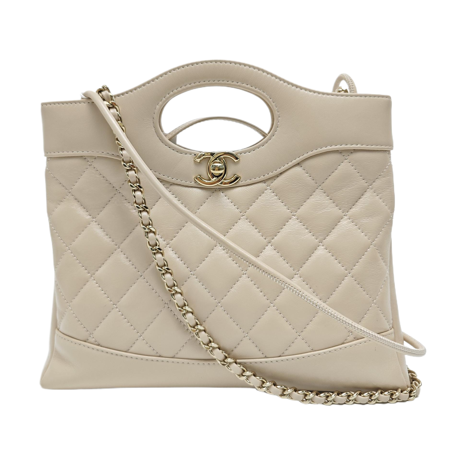 CHANEL 31 Mini Quilted Lambskin Beige