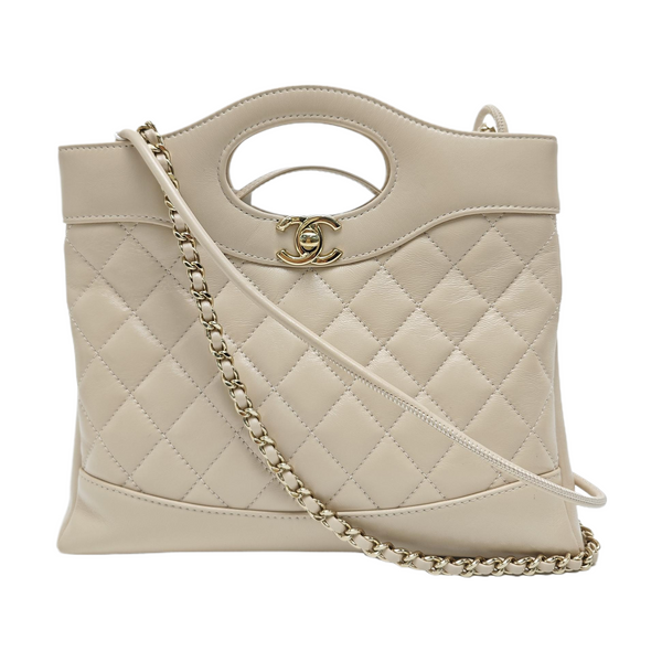 CHANEL 31 Mini Quilted Lambskin Beige