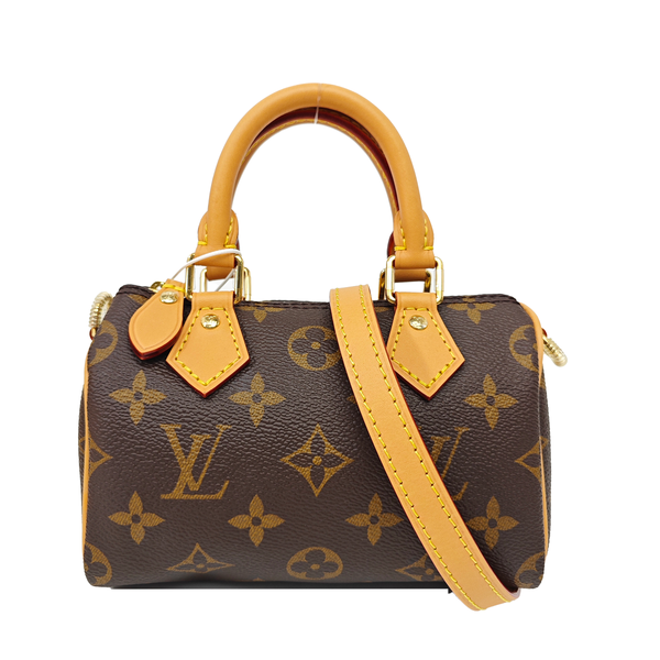 SPEEDY Nano Monogram Coated Canvas Brown