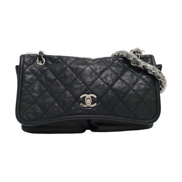 Medium Quilted Calfskin Black