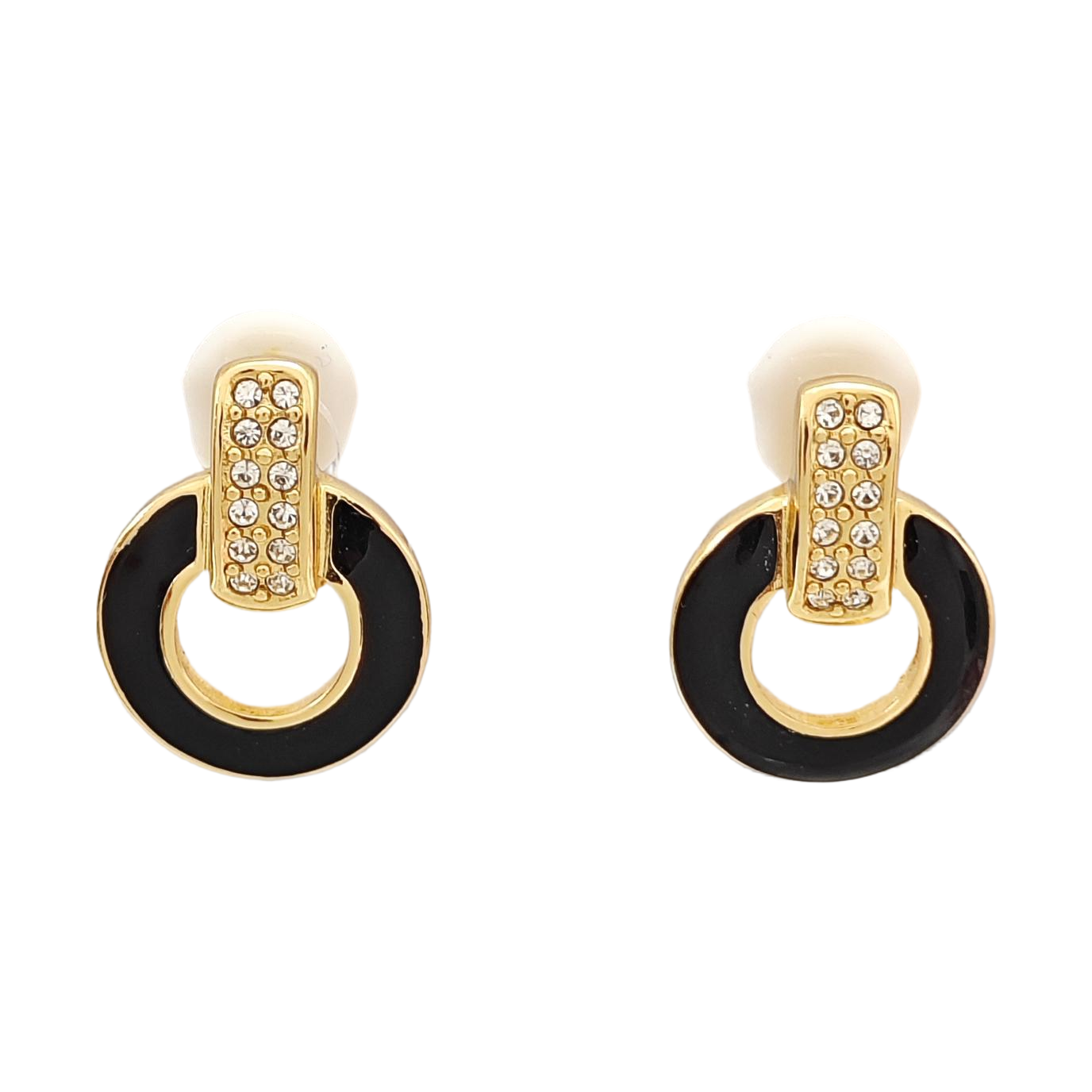 Metal Black Clip On Earrings
