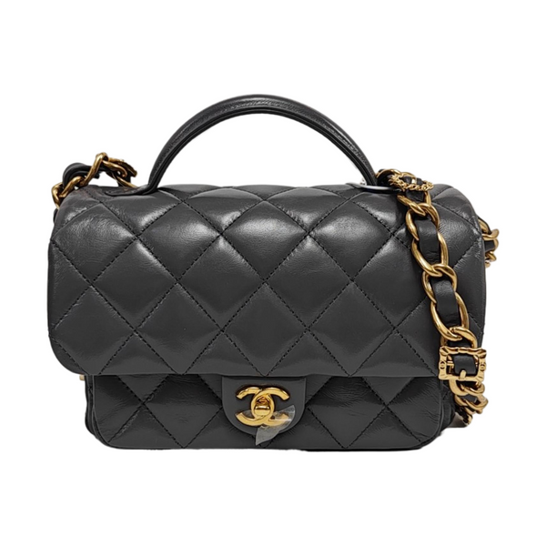 Quilted Lambskin Gray