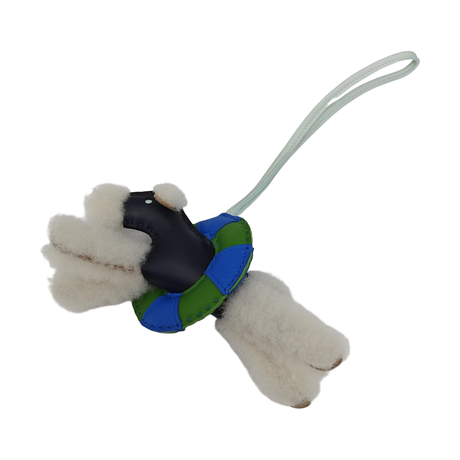 Leather Bag Charm Blue