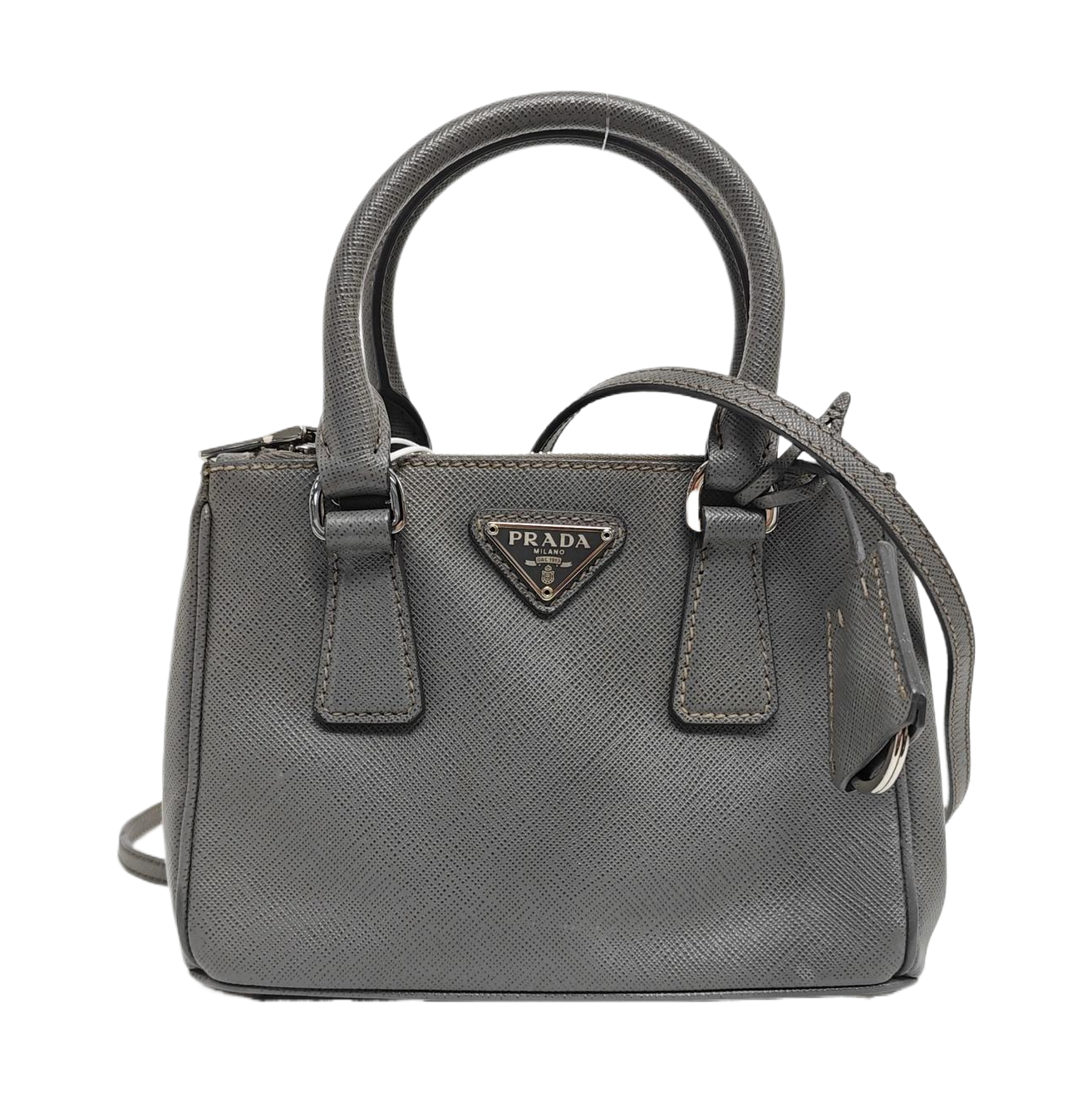 Galleria Super Mini Saffiano Calfskin Gray