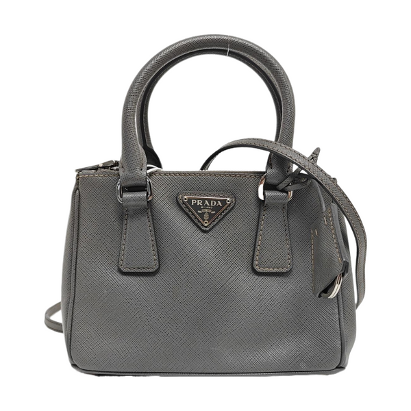 Galleria Super Mini Saffiano Calfskin Gray