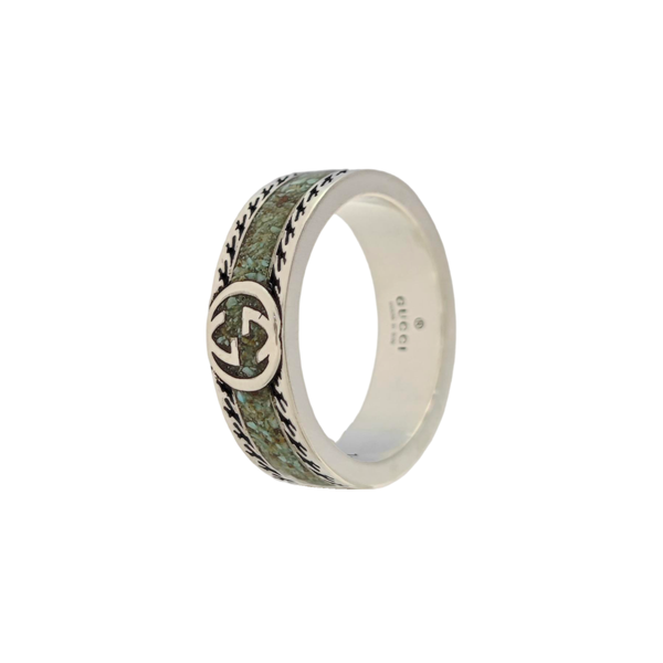 Interlocking G 925 Sterling Silver Ring HK 13