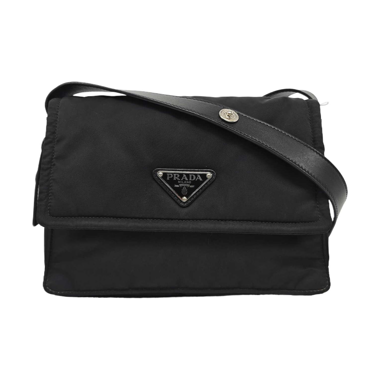 Nylon Shoulder Bag Small Black