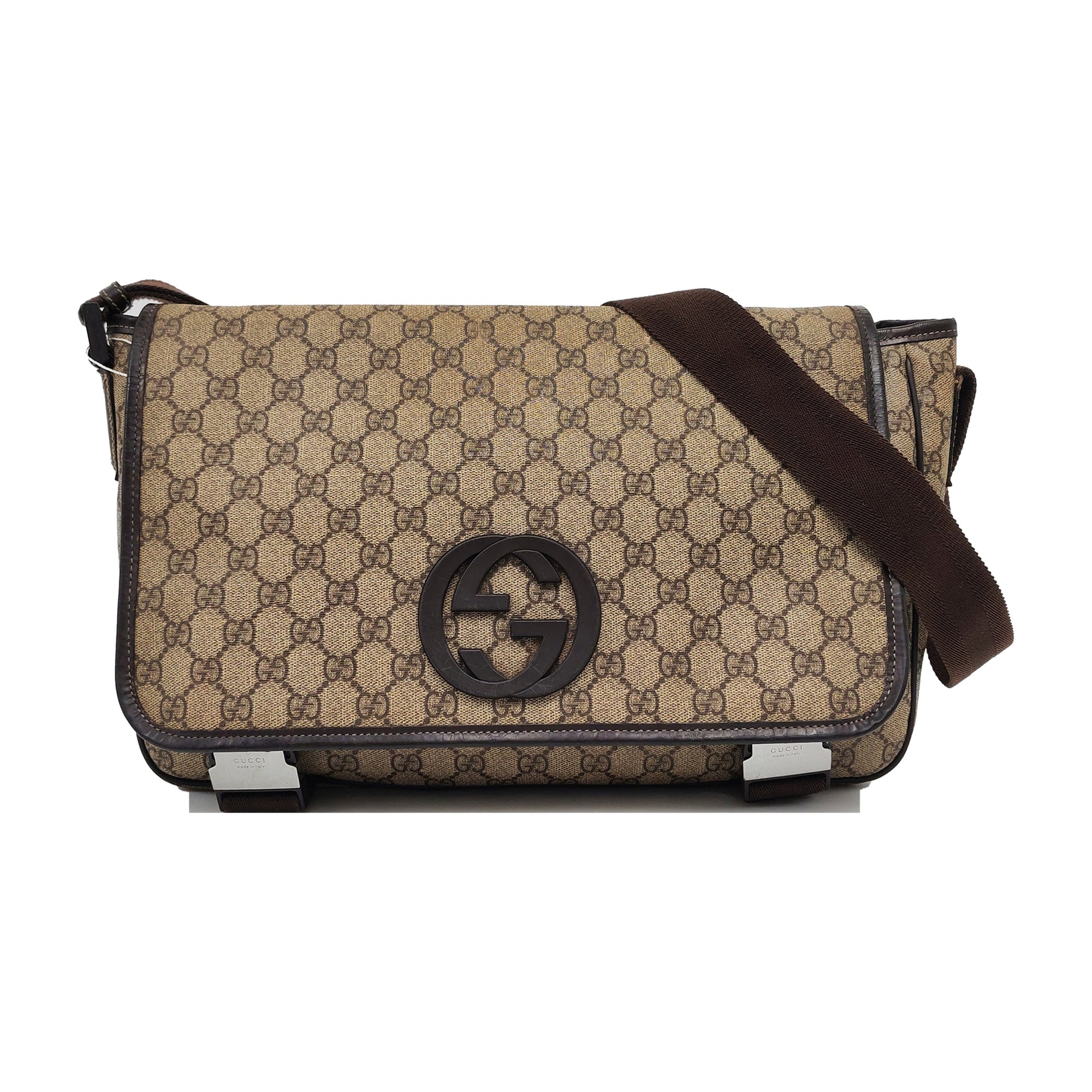 GG Messenger Monogram Coated Canvas Black