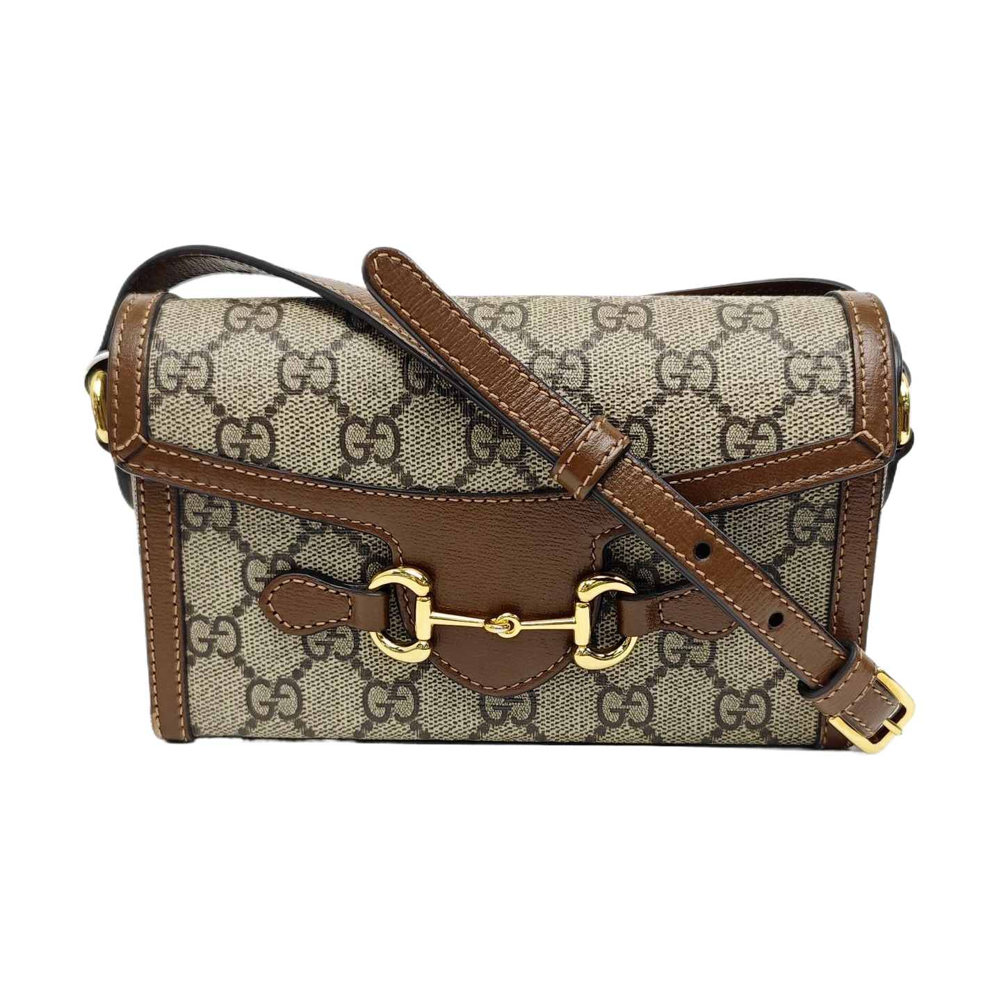 Horsebit 1955 Mini Monogram Coated Canvas Beige