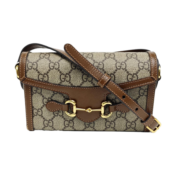 Horsebit 1955 Mini Monogram Coated Canvas Beige
