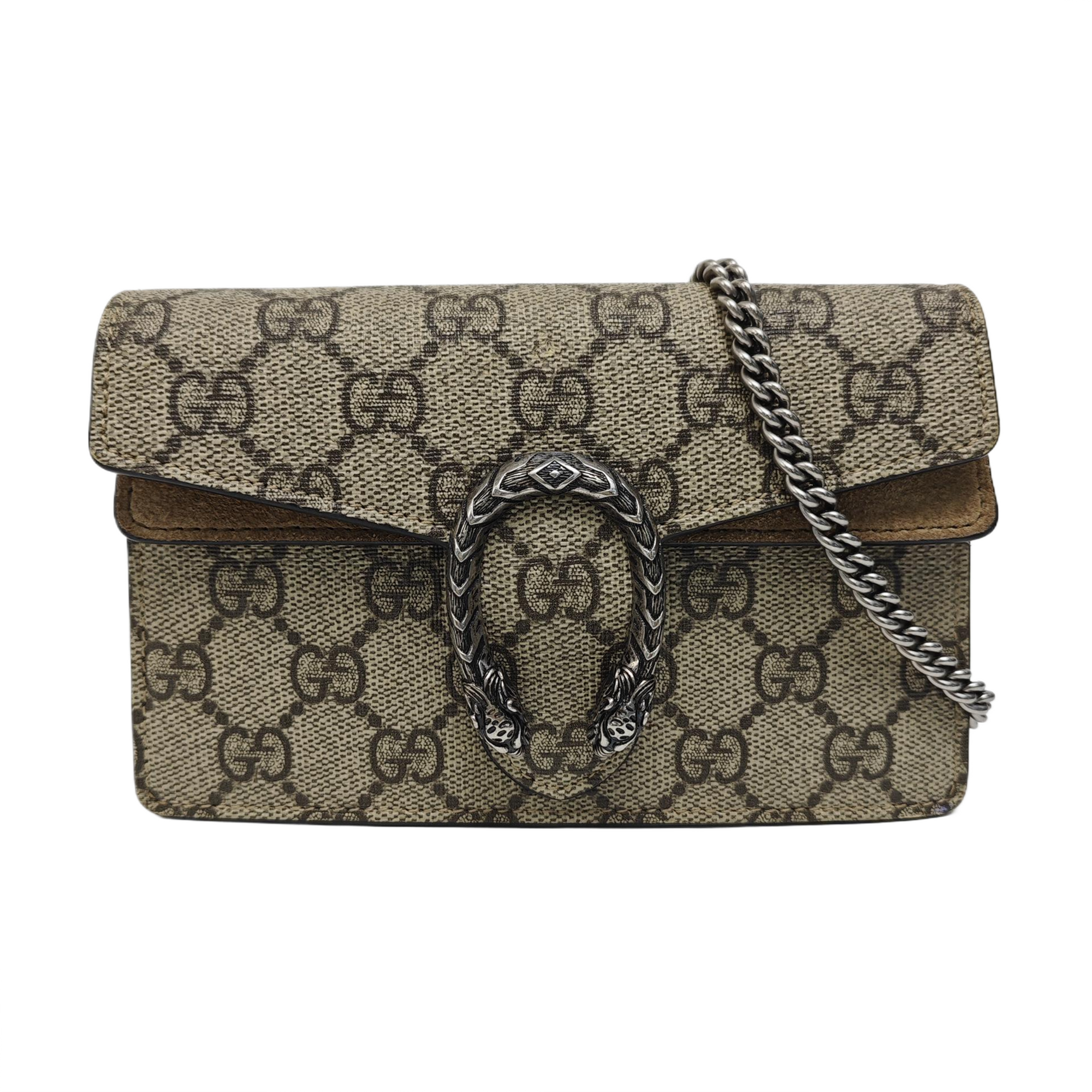 Dionysus Super Mini Monogram Coated Canvas Beige