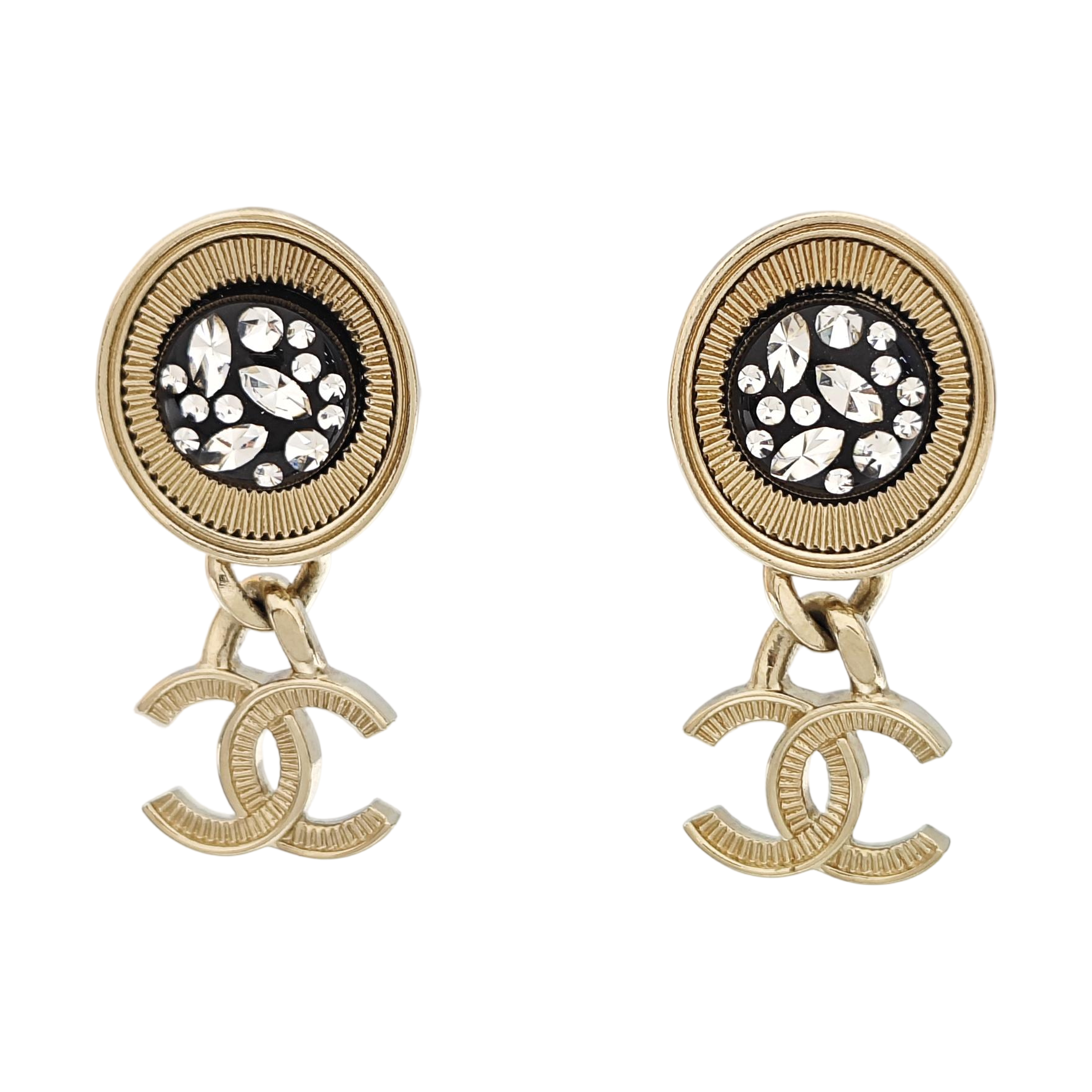CC Logo Metal Gold Earrings